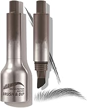 Brow-Fection Angled Brush & Dip - Liquid Eyebrow Brush - Long Lasting Waterproof Smudge Proof Liquid Eyebrow Pen - Hair-Like Strokes Brow Pencil - Creates Natural Looking Brows Effortlessly
