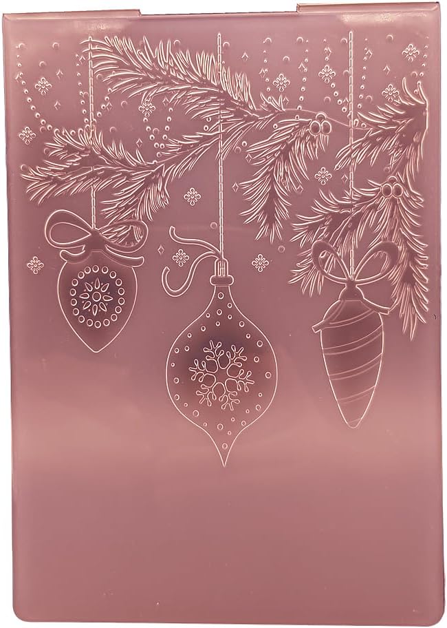 Plastic Embossing Folder 5x7 Inch Christmas Snowflake Pendants Paper Crafts Plastic Textured Impressions for Card Making Scrapbooking