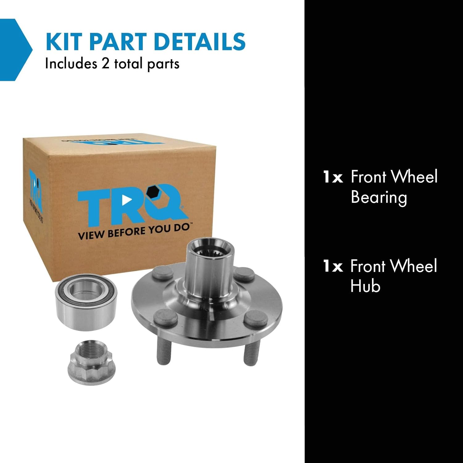 TRQ Front Wheel Bearing & Hub Kit Compatible with 2004-2006 Scion xA xB 2000-2005 Toyota Echo