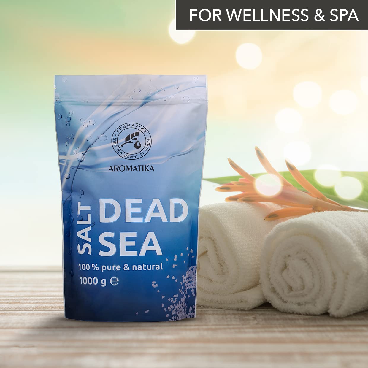 Sel de Mer Morte 1000g (zipper) - Pur et Naturel 1Kg - Idéal pour Bien Dormir - Soulagement du Stress - Bain - Beauté - Relaxant - Sels de Bain - Bath Salt Dead Sea