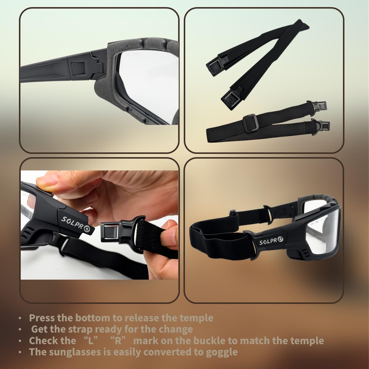 Anti-Fog Safety Motorcycle Riding Sunglasses Foam padded Goggle, Dustproof, Windproof, Hunting, Hiking, Golfing - Image 3