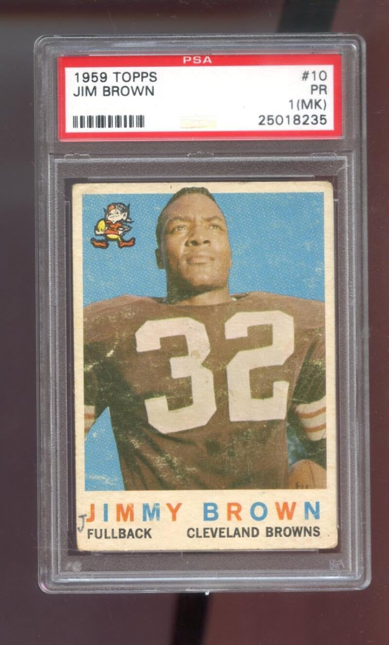 1959 Topps #10 Jimmy Brown Jim Brown PSA 1 (MK) Graded Football Card NFL Cleveland Browns