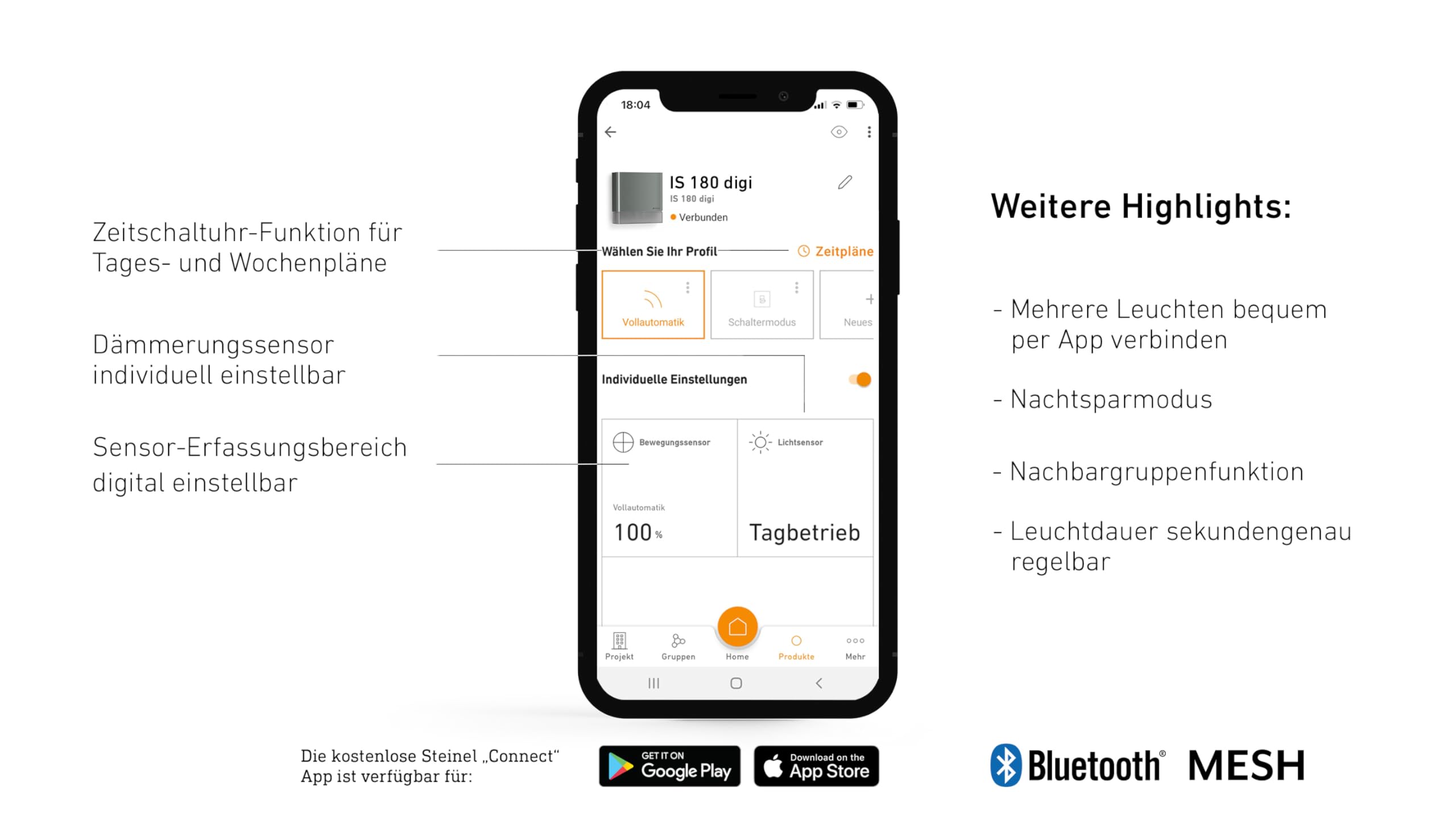 Steinel Bewegungsmelder MD IR D180 COM1 Anthrazit, 9 Zonen-Erfassungsbereich, Wandsensor mit 180° Erfassung, smarte Vernetzung per App