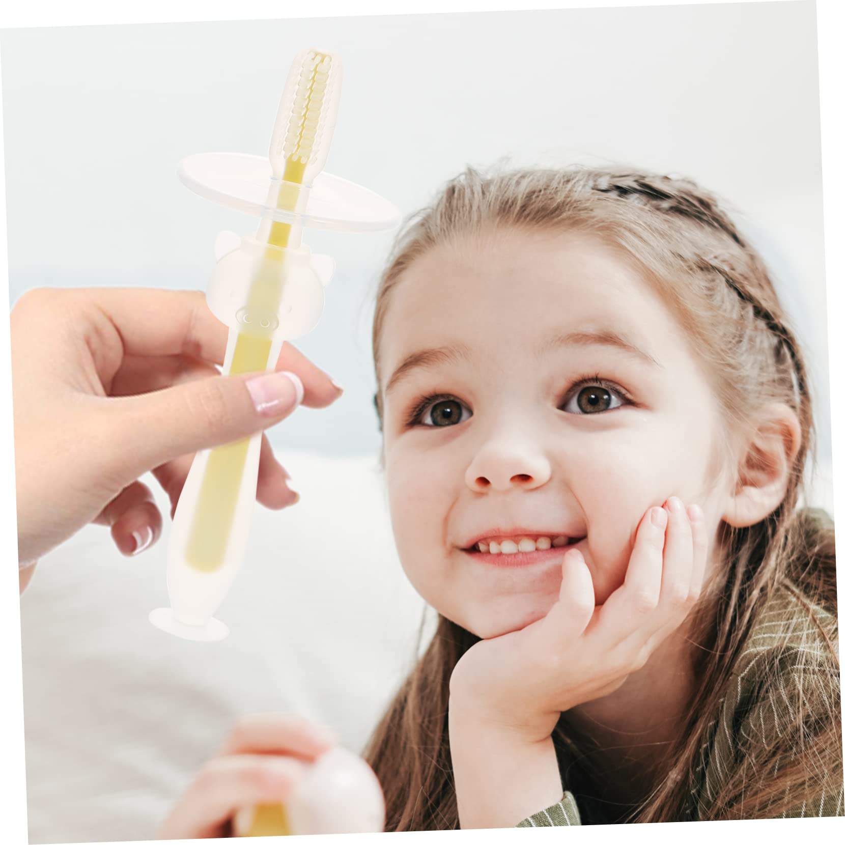 4 Set Spazzolino Da Denti Per A Forma Di Infantile Formazione Silicio Spazzolino Da Denti Dente Che Fa I Primi Passi Ragazzo Primo Gel Di Silice 4 Pezzi*4