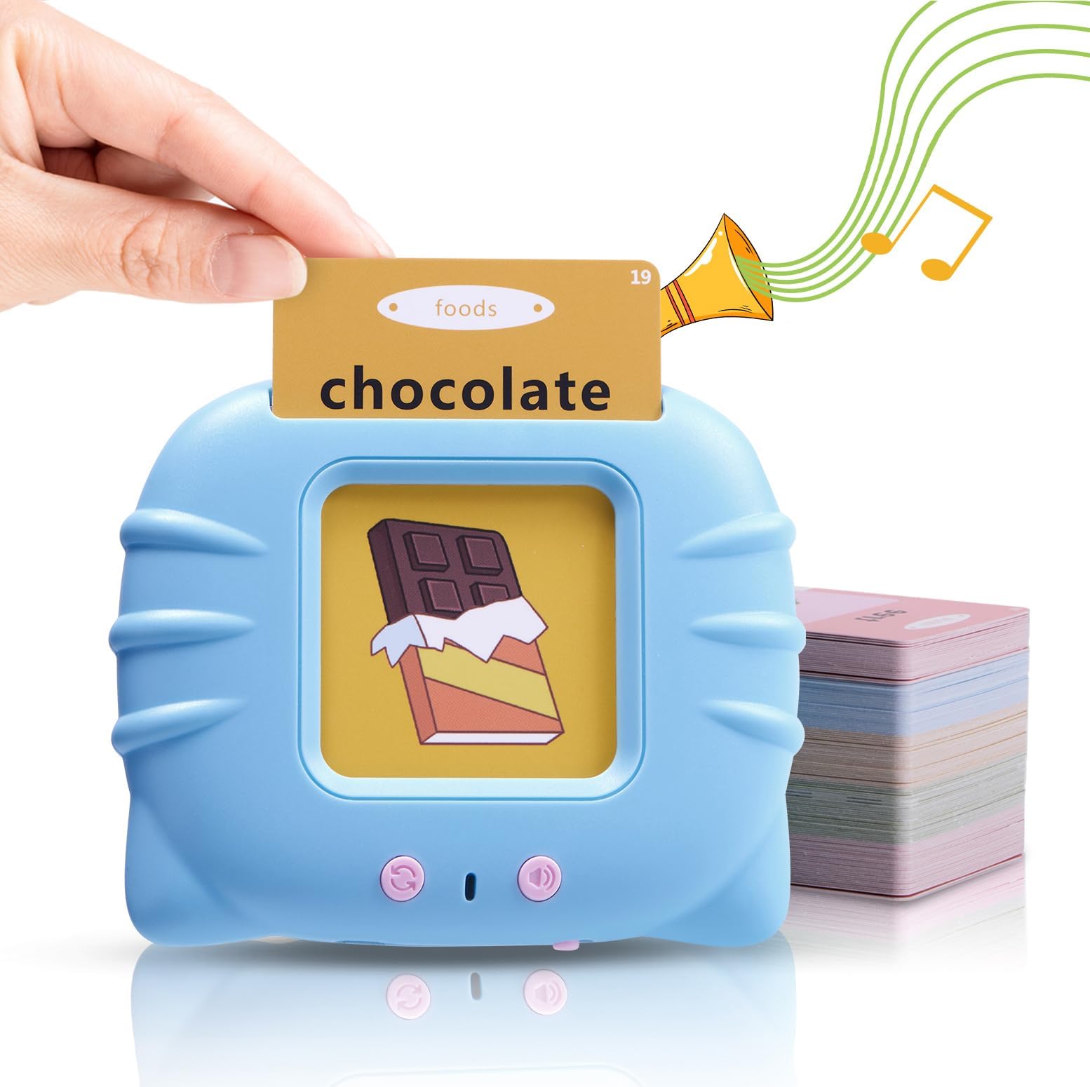 SHOWAY 112 Cards Talking Flash for Toddlers 2-4 Years,Educational Toys 1 2 3 4 Year Old - Speech Therapy Learning Animals Shape Color, Machine Birthday Gift Ages 1-4