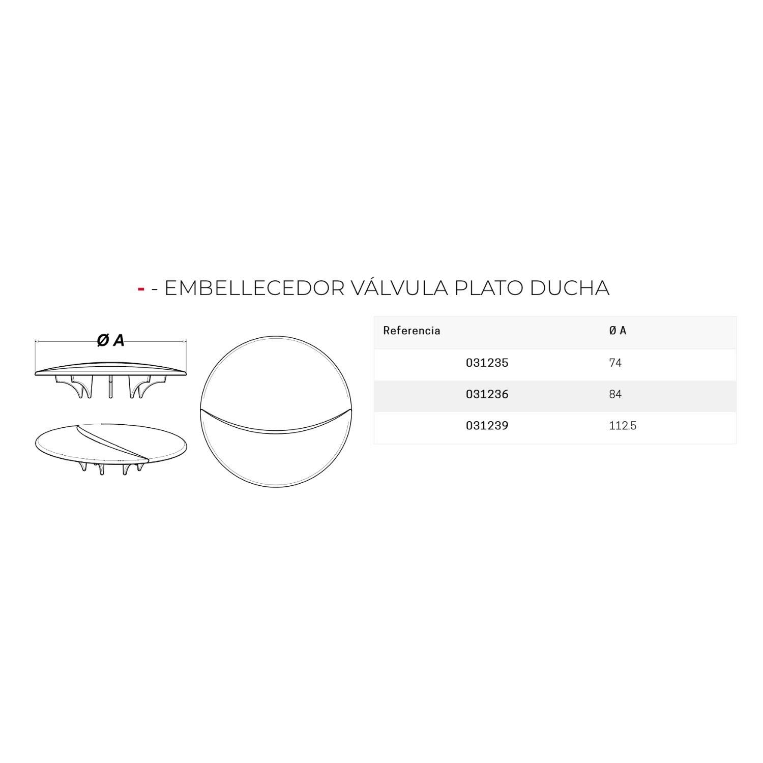 Jimten 31239 - Embellecedor válvula sifonica diámetro 115 ducha s374 cromo