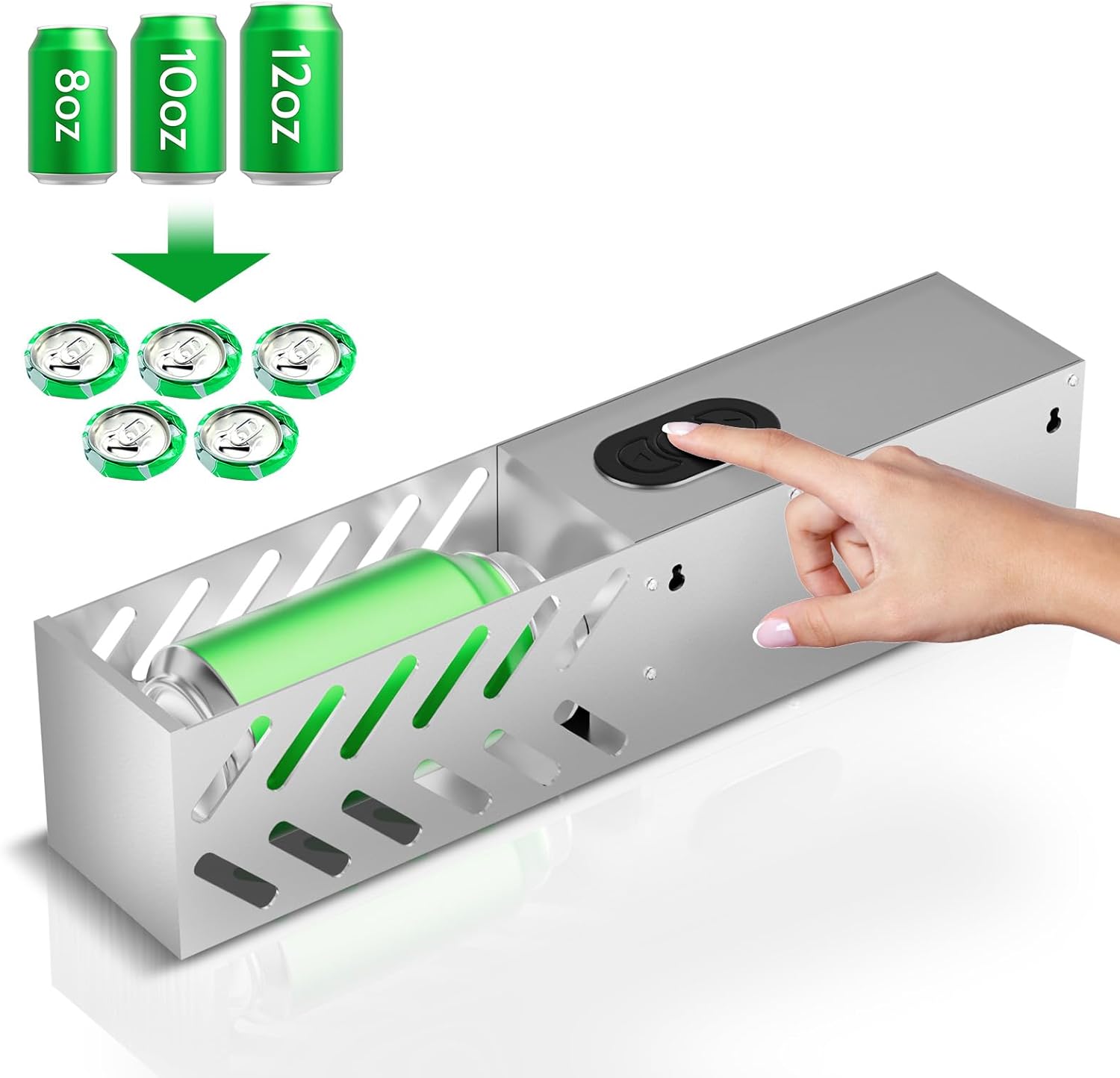 Electric Can Crusher, Automatic Can Smasher for Recycling 8 oz/12 oz/16 oz, Desktop or Wall Mounted Heavy Duty Can Trash Compactor for Aluminum Seltzer, Cola, Beer Cans