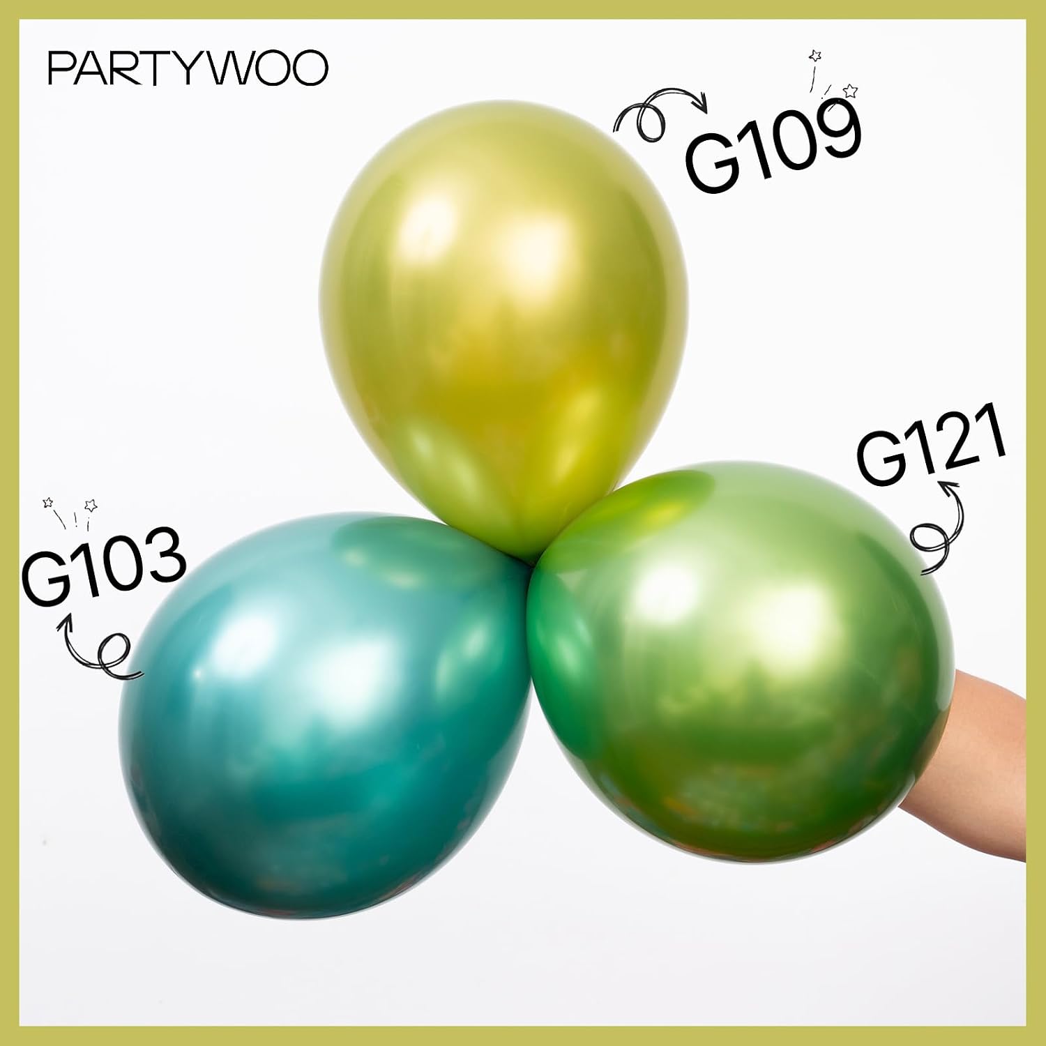 PartyWoo Metallic Lime Green Balloons 140pcs Different Sizes Pack of 18 12 10 5 Inch Metallic Light Pastel Green Balloon Arch Kit for Spring Forest Theme Birthday Tea Party Decorations Green-G109 thumbnail