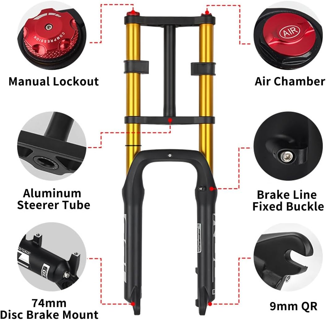 20インチ マウンテンバイク エア HOMSXPAC 4.0 タイヤ ファットフォーク トラベル 160mm 1-1/8インチ スト