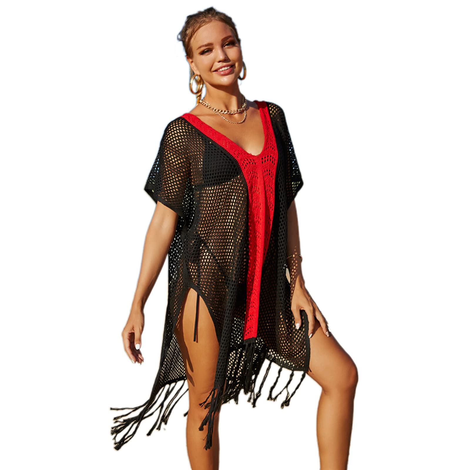 Vestito da spiaggia all'uncinetto costume da bagno copertura per costumi da bagno donna estate vestito uncinetto costumi da bagno tappezzeria per le donne