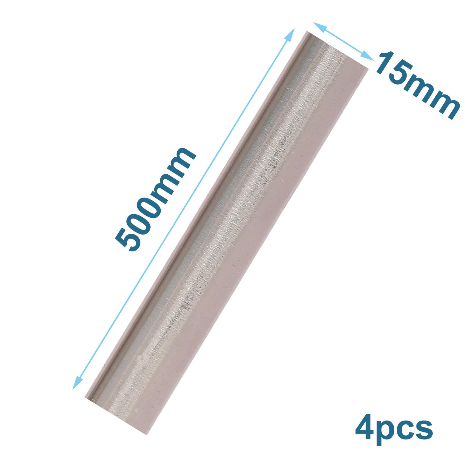 Pręt okrągły 304 SUS, wał pełny o wysokiej wytrzymałości do majsterkowania, budowy i produkcji (wiele rozmiarów 10-15 mm x 500 mm)(4Pcsx15x500mm)