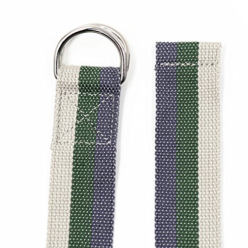 Teeoff Yoga Straps With Adjustable Metal D-Ring For Pilates Gym Workouts Stretching 8 Colors (Gray Striped) #TOP5