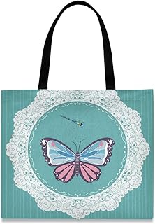 LDIYEU Specchio Farfalla Borse per la Spesa Drogherie Grande Ecologica Shopper Borsa Riutilizzabile Borsa di Totalizzatore Pieghevoli Sacchetti per la Spesa