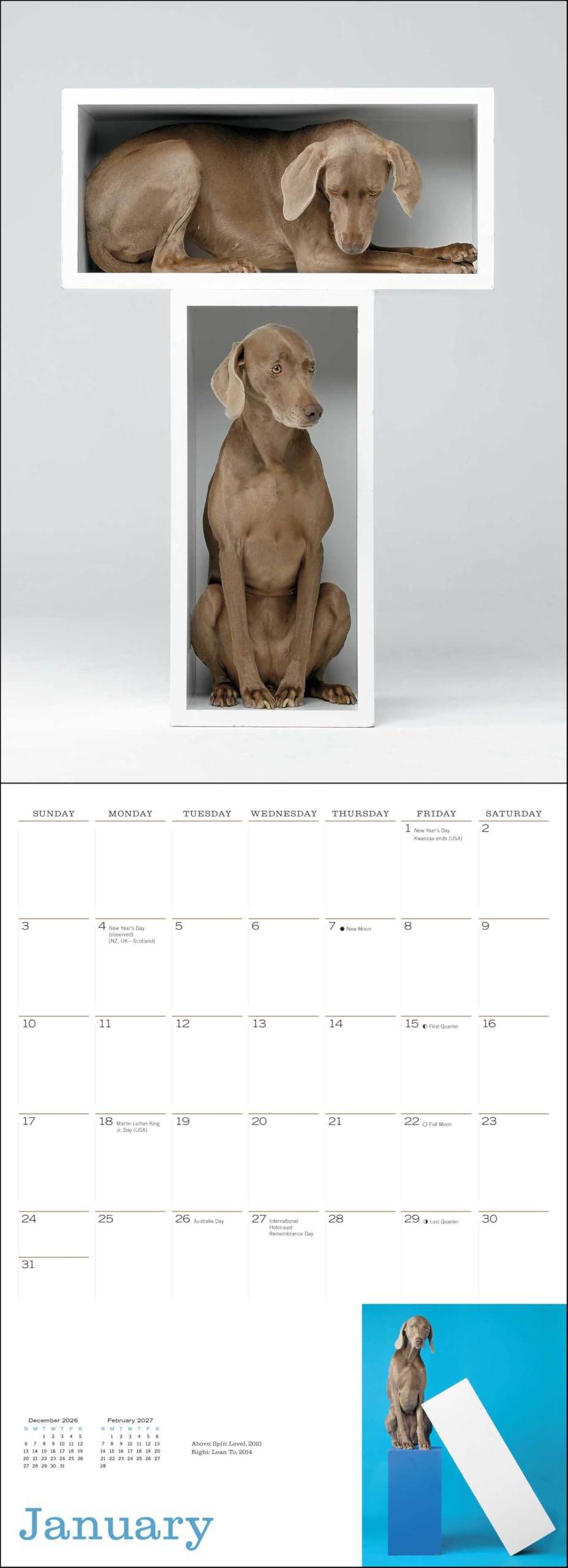 William Wegman Best of Man's Best Friend 2027 Wall Calendar