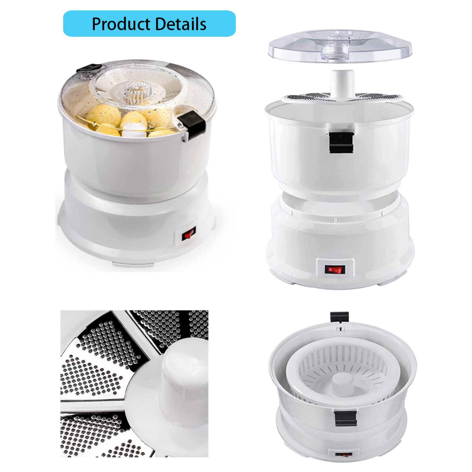 Pelapatate, Pelapatate Automatico Domestico Rimozione della Pelle di Patate Elettrico Disidratatore per Essiccazione di Verdure, Avvio One-Touch, Facile da Usare