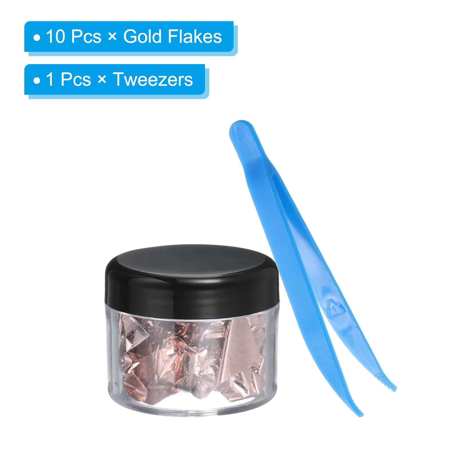 PATIKIL Gold Foil Flakes for Resin 10Bottles/10Gram Gold Leaf Flakes Metallic Gold Foil Flakes with Tweezers for Nail Design Craft Painting Jewelry Making - Image 3