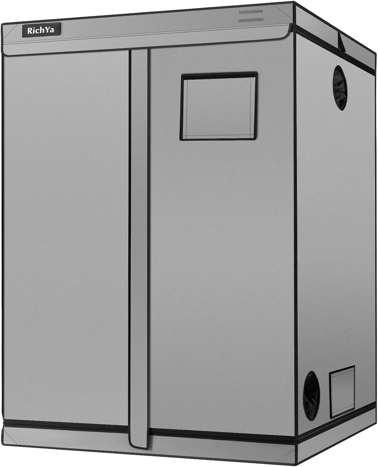 RichYa Grow Tent Plants Tent 600D Oxford Cloth, PE Coating, Reflective Cloth, Painted Iron Pipe with Observation Window and Floor Tray for Indoor Plant Growing (48''x48''x80'')