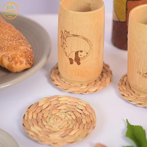 Miniatura 3 de 12 posavasos para bebidas, posavasos de jacinto de agua para mesa de café, Porta Vasos para Mesa, bonito juego de posavasos tejidos para mesa de