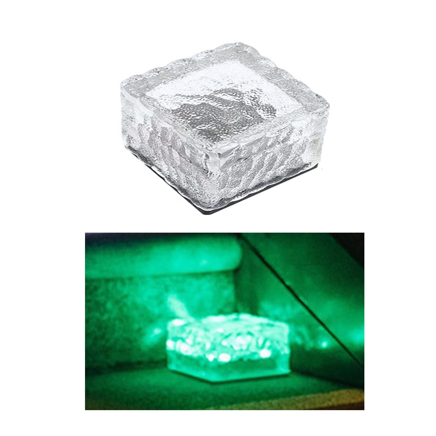 NEWOTE Outdoor Ice Cube Bricks Rocks Lights Solar Powered LED In Ground Pathways Patio Yard Garden Glow Lights Decor