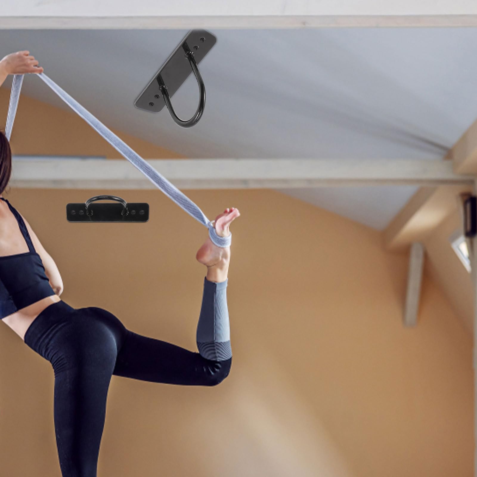 Battle Rope Wandbefestigung in Schwarz 2 Stück aus Edelstahl mit Robuster Oberfläche Praktisch für Indoor Krafttraining und Gymnastikseilbefestigung Zuhause
