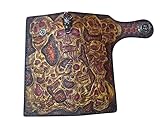 Melting Skull, Zombie Skeleton, 3D Custom Design Men’s Long Biker Leather Wallet with Chain – Handmade RFID Genuine Leather Clutch Wallet, Painted, Carved, Embossed, Tooled & Personalized Gift for Him