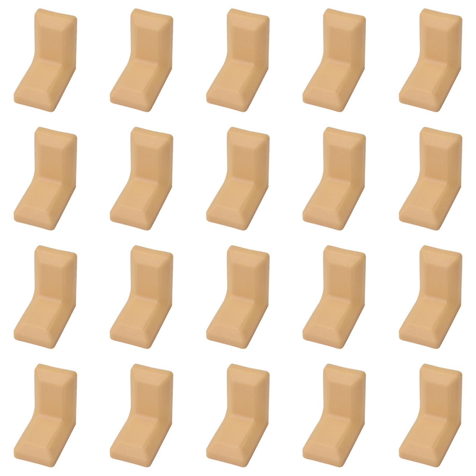 Morobor Beige Angle Bracket, 40Pcs 90 Degrees L Shape Steel Galvanized Corner Bracket With Abs Plastic Cover For Cupboard Wardrobe Shelf