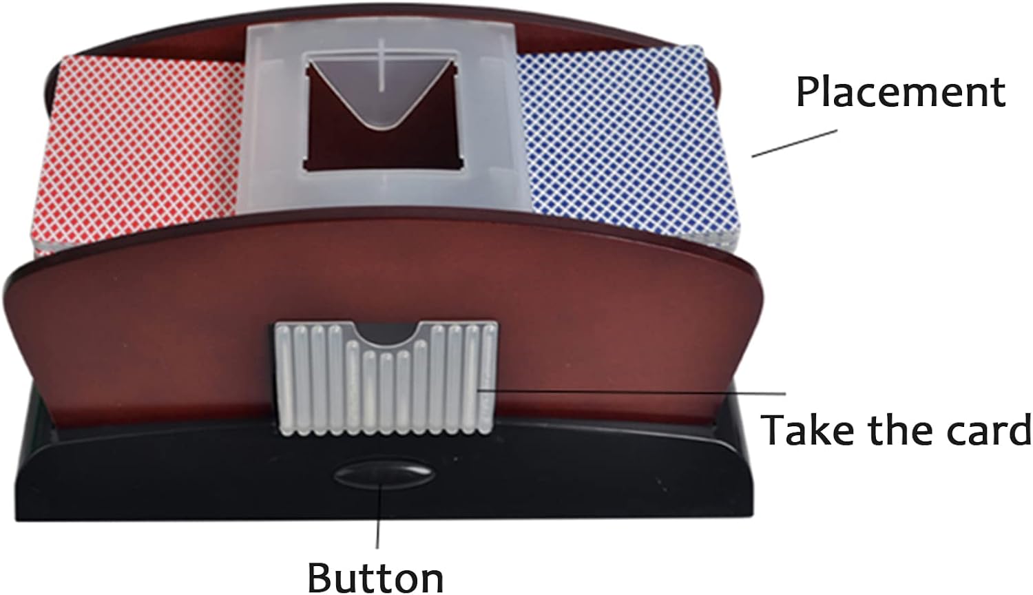 Dual-Purpose Wooden Automatic Shuffler, Special Battery/Plug-in Shuffler for Poker Games,Wood Automatic Card Shuffler, Automatic Shuffle Machine Poker Shuffles Machine