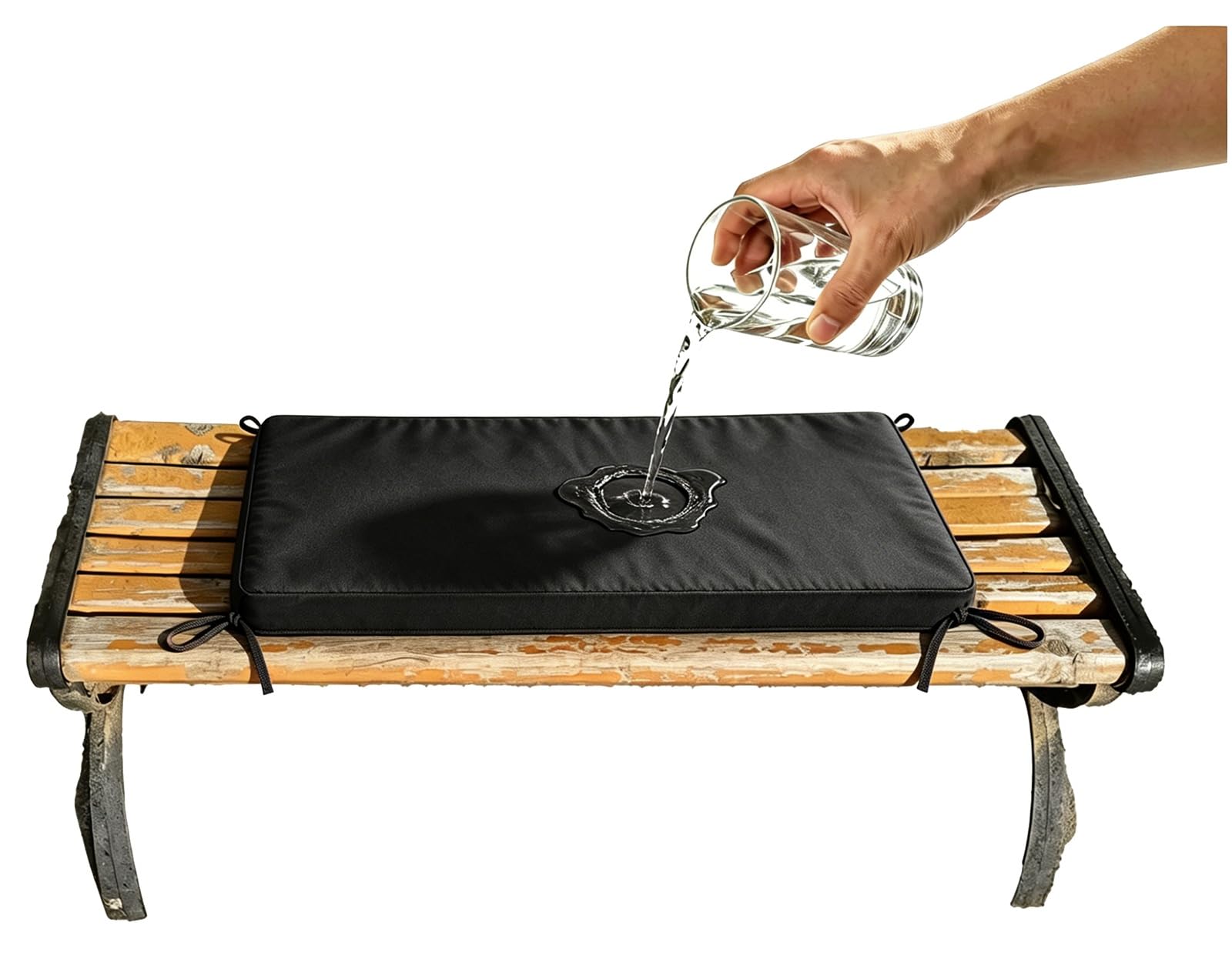 ILiemao Outdoor Swing Seat Cushions Waterproof 80% 5cm/1.9" Thick Outdoor Bench Cushion, Settee Couch Pads with Zipper Washable, Patio Swing Seat Cushion with Ties(Black,210x45 cm 83x18 in)