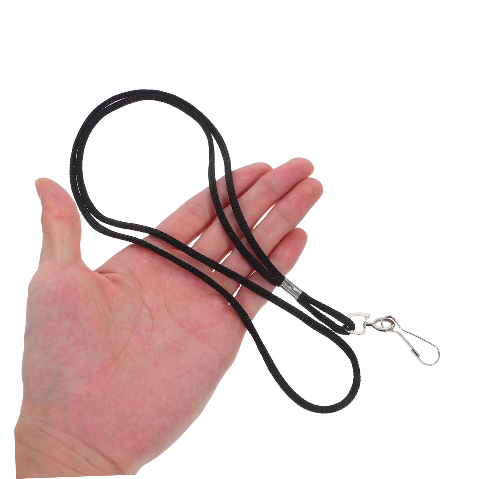 Cordino in Poliestere e Ferro Nero Porta Badge 100 Pezzi