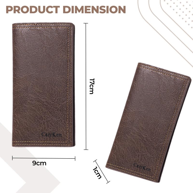 Image of Kraptick Women's Modern Brown Faux Leather Bi-Fold Card Wallet, 2 Compartments, 2 Pockets, Slim and Compact, Magnetic Closure, Unisex Adult