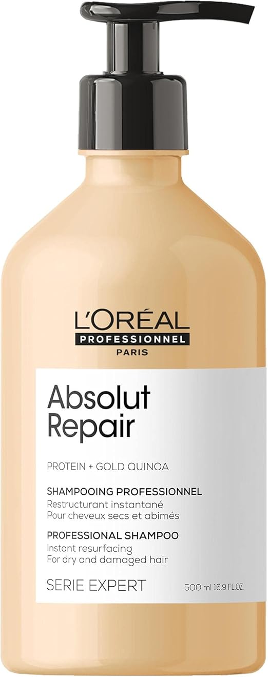 L'Oréal Professionnel, Absolut Repair, Cheveux Secs & Abîmés, Shampoing Réparateur, Masque Restructurant, Huile 10 en 1, Répare Instantanément, Protège & Nourrit la Fibre, Série Expert