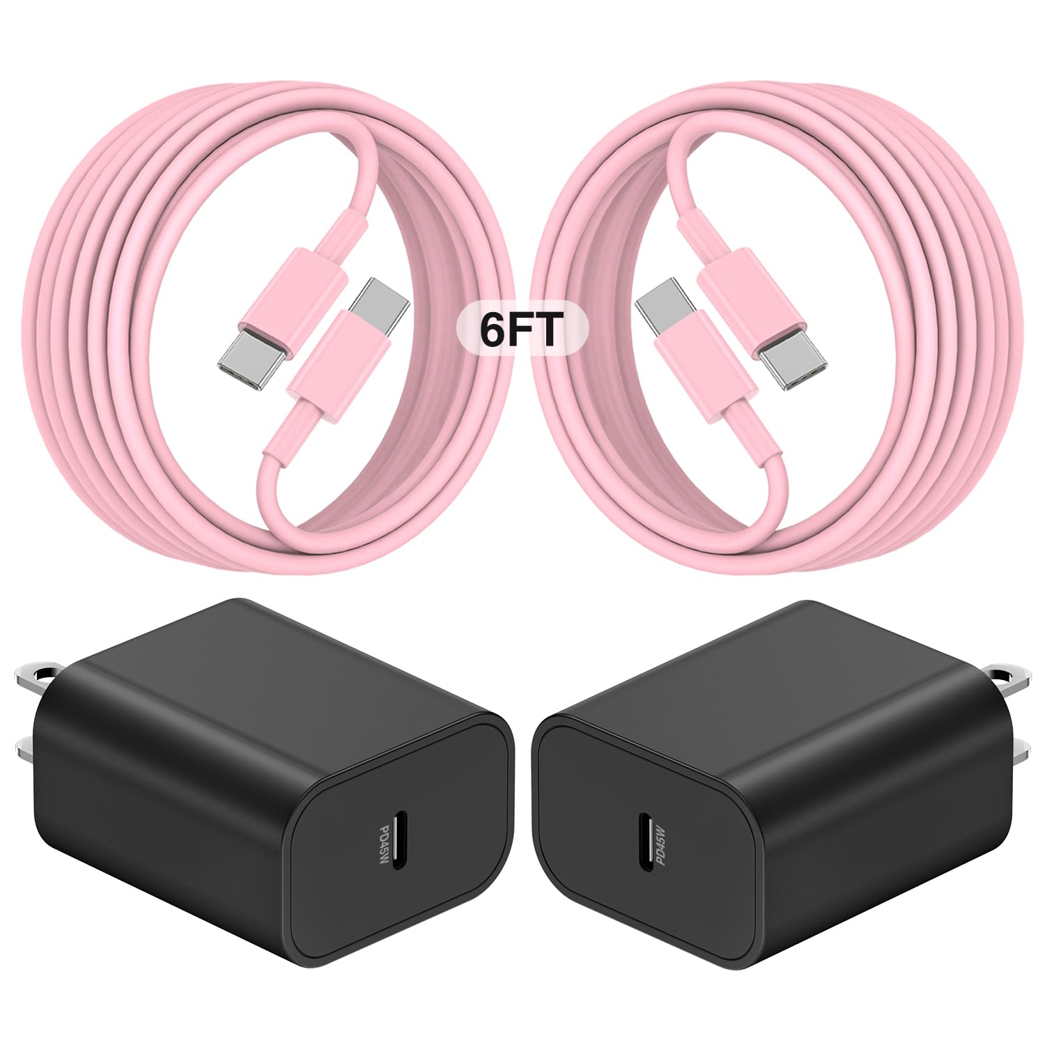 45W Super Fast Charger USB C for Samaung,6FT Samsung Type C Charger Fast Charging Cable for Samsung Galaxy S24+Ultra,Long USB C Cord Android Phone Charger for Samsung Galaxy S23 S22 S21+Ultra-Pink