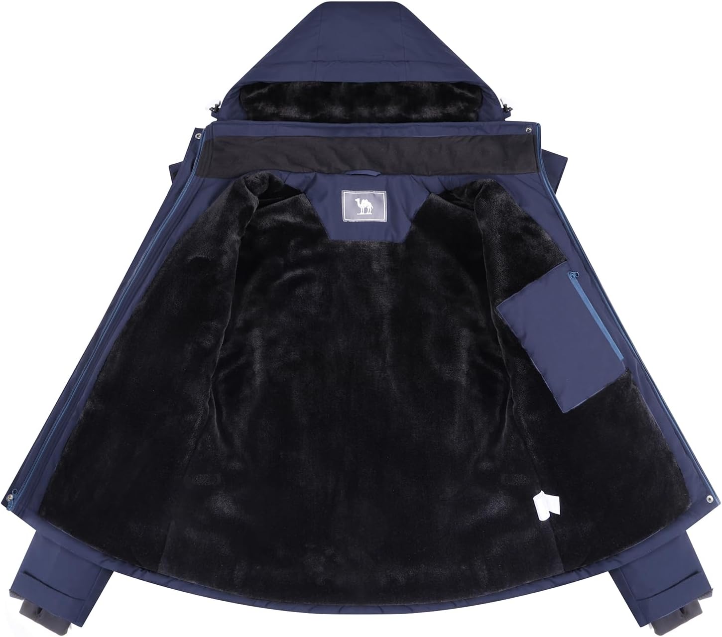 CAMEL CROWN Women's Ski Jacket Waterproof Warm Coat Winter Fleece Snow Coat Hooded Snowboarding Jacket - Image 4