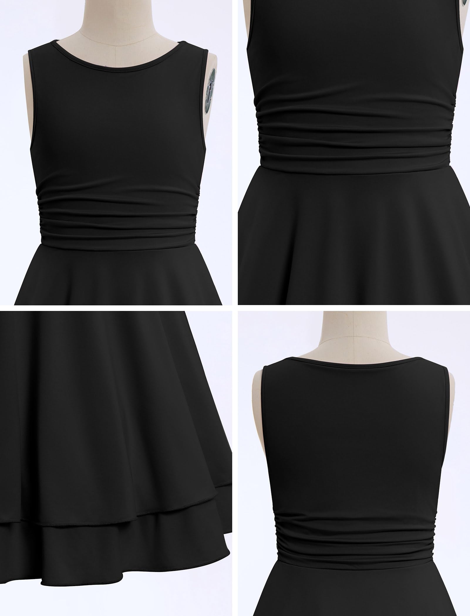 IBTOM Castle Ärmelloses Kleid für Mädchen, gerüschte Taille, Rüschen, Sommer, Ostern, Tanz, 9–15 Jahre