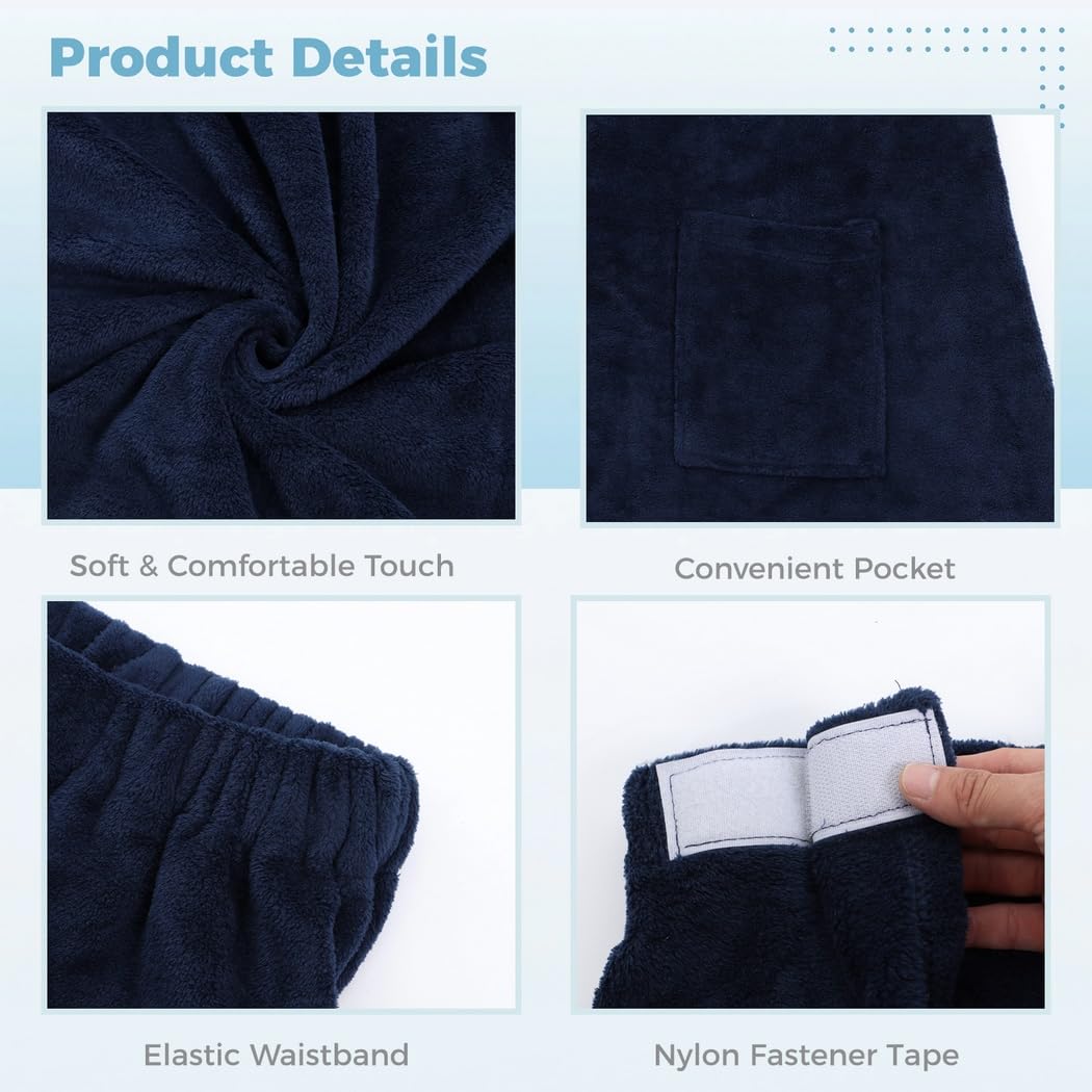 Sauna Kilt für Herren mit Tasche, Männer Sauna Handtuch mit praktischer Tasche, tragbares Badetuch für Männer, verstellbares Saunatuch, Duschtuch mit elastischem Bund und Nylon-Klettverschlüssen