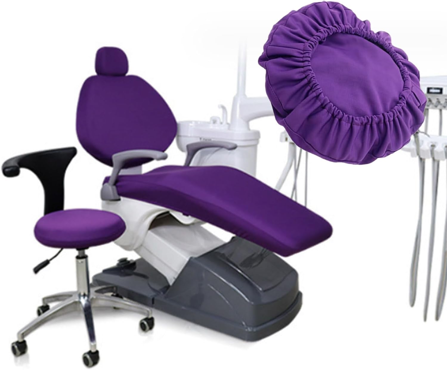 SFKLYU 4 Pcs/Set Protective Dental Chair Cover Elastic Waterproof Protective Case Headrest Backrest Protector Dentist Equipme,A1