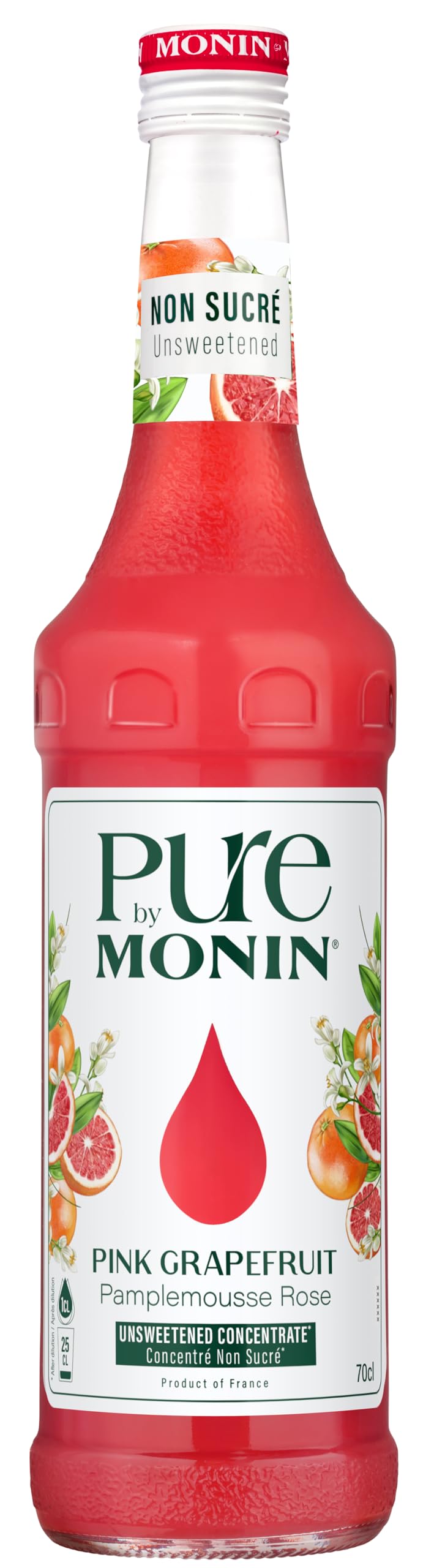 Monin Sirop de Pamplemousse Rose (1 x 0,7 L) – Pour cocktails – Boissons et desserts – Rafraîchissant – Saveur agrumes