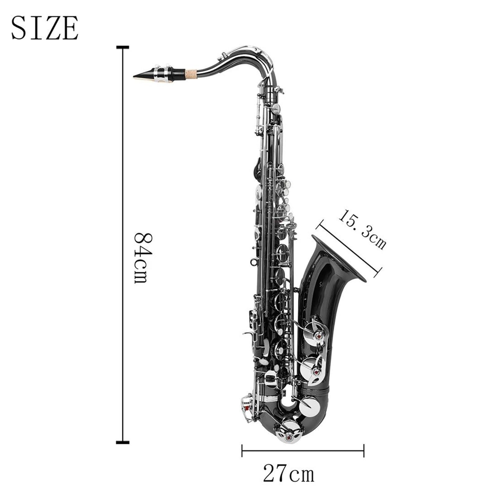 Saksofon Tenorowy Bb Profesjonalny Instrument Dęty Blaszany Ze Stojakiem Na Futerał Zestaw Do Czyszczenia Akcesoria Do Stroików Saksofon