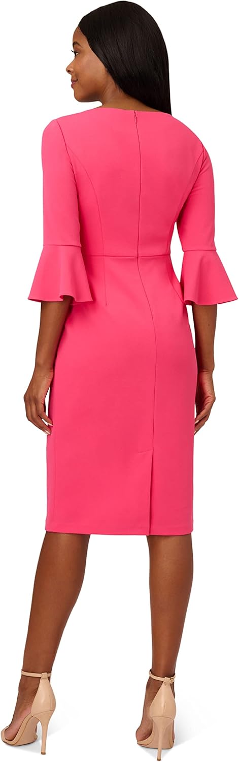 Adrianna Papell Womens Bell Sleeve Tie Front Dress - Image 2