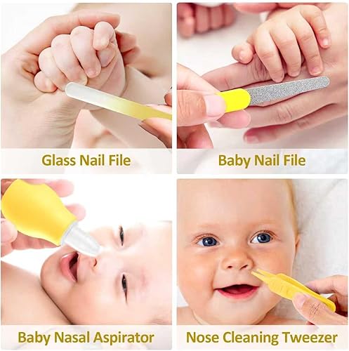 Miniatura 6 de Kit de aseo para bebés, juego de cuidado de seguridad infantil con cepillo para el cabello, peine cortaúñas, aspirador nasal, kit esencial para