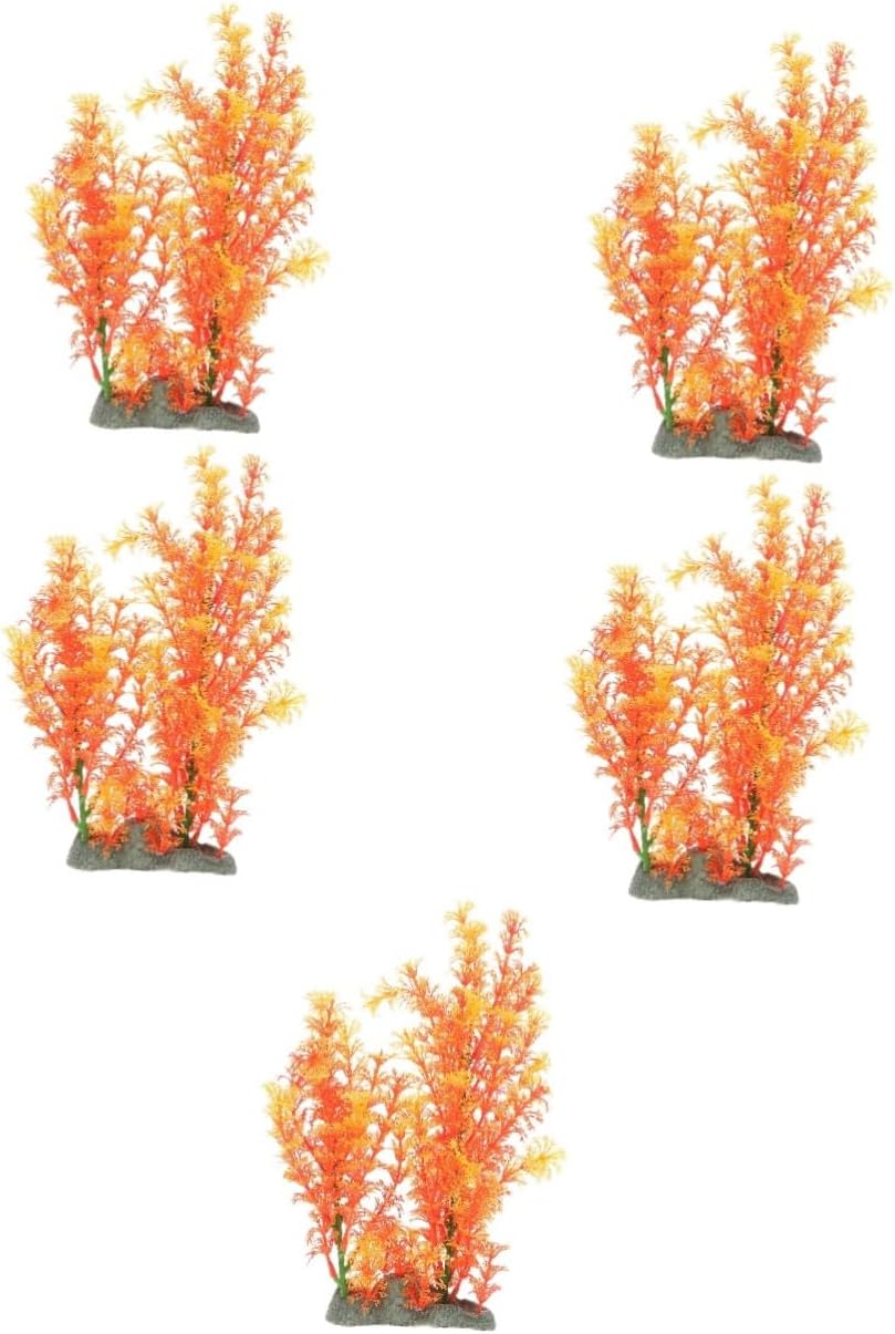 5pcs Landscape Grass Artificial Plant for Aquariums Lifelike Bright Fish Tank Decor Wear-Resistant Grass Model Easy to Care Aquarium Accessories for Decor