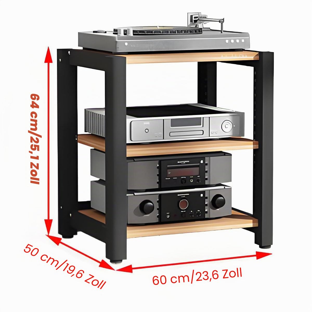AV Rack - Wielowarstwowa szafka HiFi do urządzeń wideo Gramofon nd Slish o Sto Solut Home Theater Fur & Ele Design
