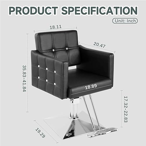 Miniatura 3 de Hicomony Silla de pelo verde, silla de salón para estilista, silla de belleza para el hogar, giro de 360 grados, moderno spa de belleza, peluquería,