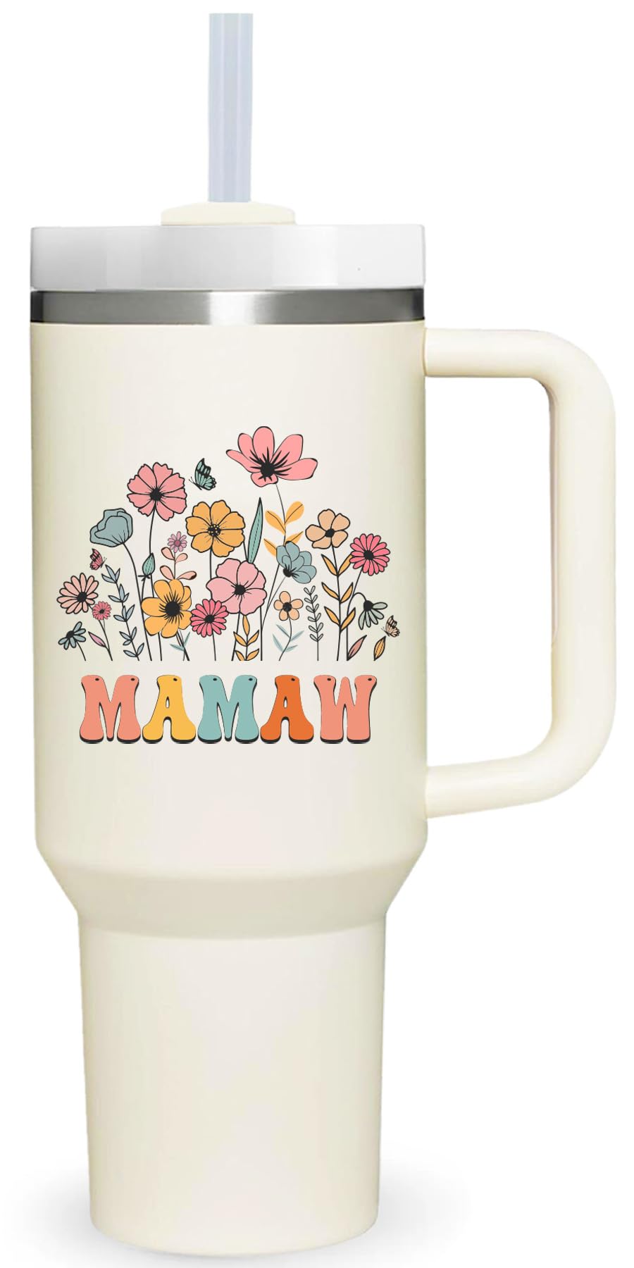 40 oz Tumbler with Handle for Mamaw.Mothers Day Tumbler Gifts for Mamaw.Birthday Anniversary Christmas Mamaw Gift.Mamaw Cup Mamaw Tumblers from