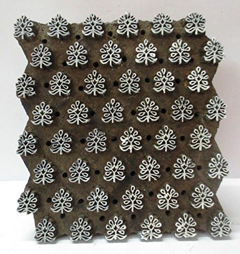 VINTAGE WOOD HAND CARVED TEXTILE PRINTING FABRIC BLOCK STAMP ANOKHI BUTI PRINT 3
