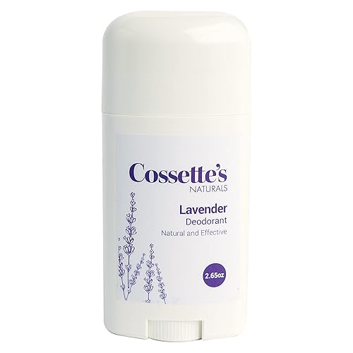 Cossette's Naturals - Desodorante natural para hombres y mujeres, libre de aluminio y parabenos con aceites esenciales (lavanda, 2.65 oz (1 paquete))