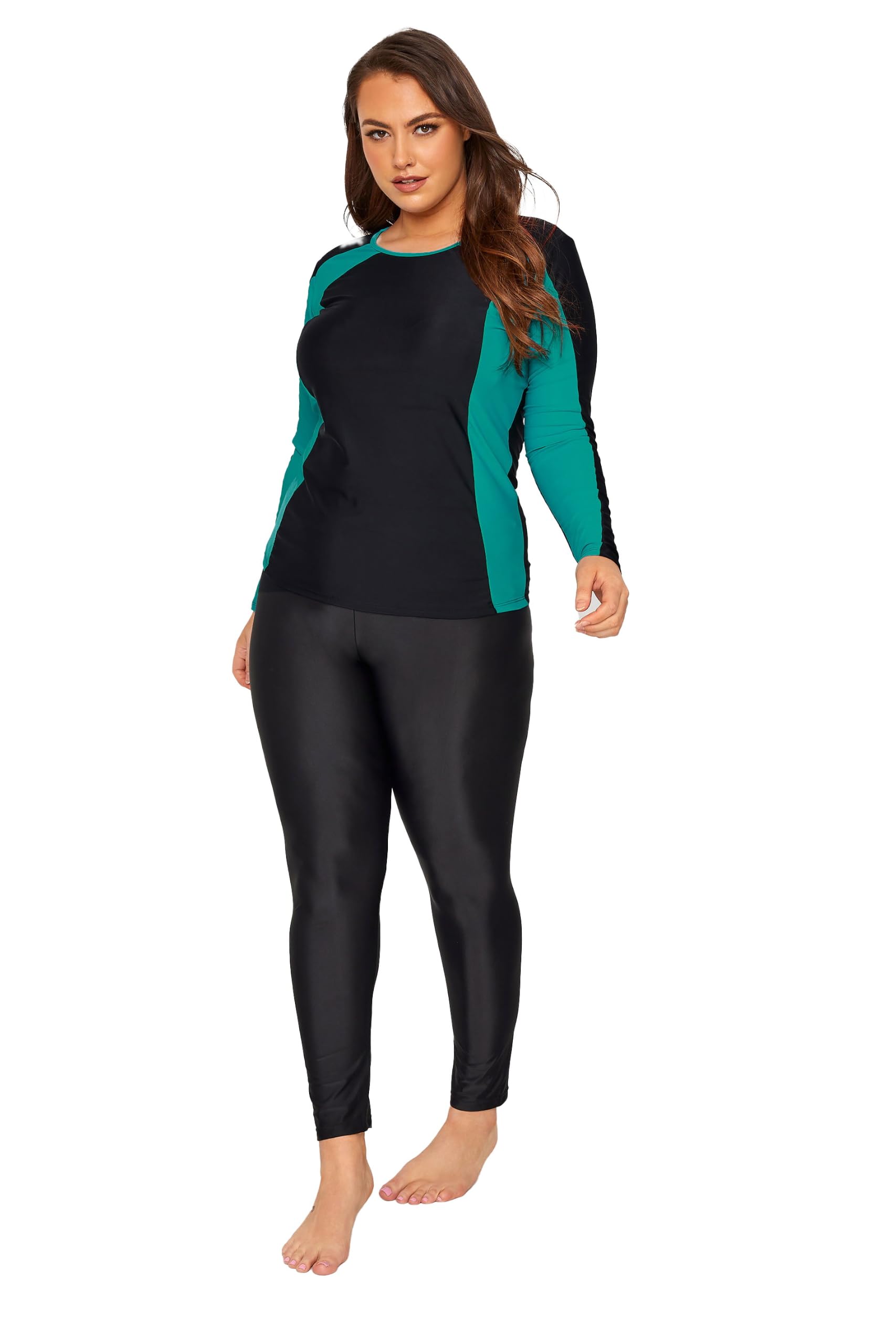 Yours Long Swim Leggings - Women's - Plus Size Curve