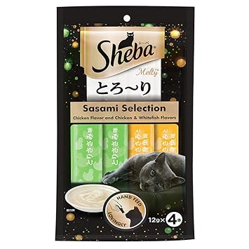 Sheba Melty, Premium Creamy Cat Treat, Chicken and Chicken & Whitefish Flavours, 48 g Pouch