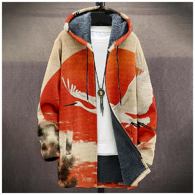 Winter Sweatshirts for Men Cardigan Fashion Loose Fit Long Sleeve Comfy Heavyweight Coat with Pockets2