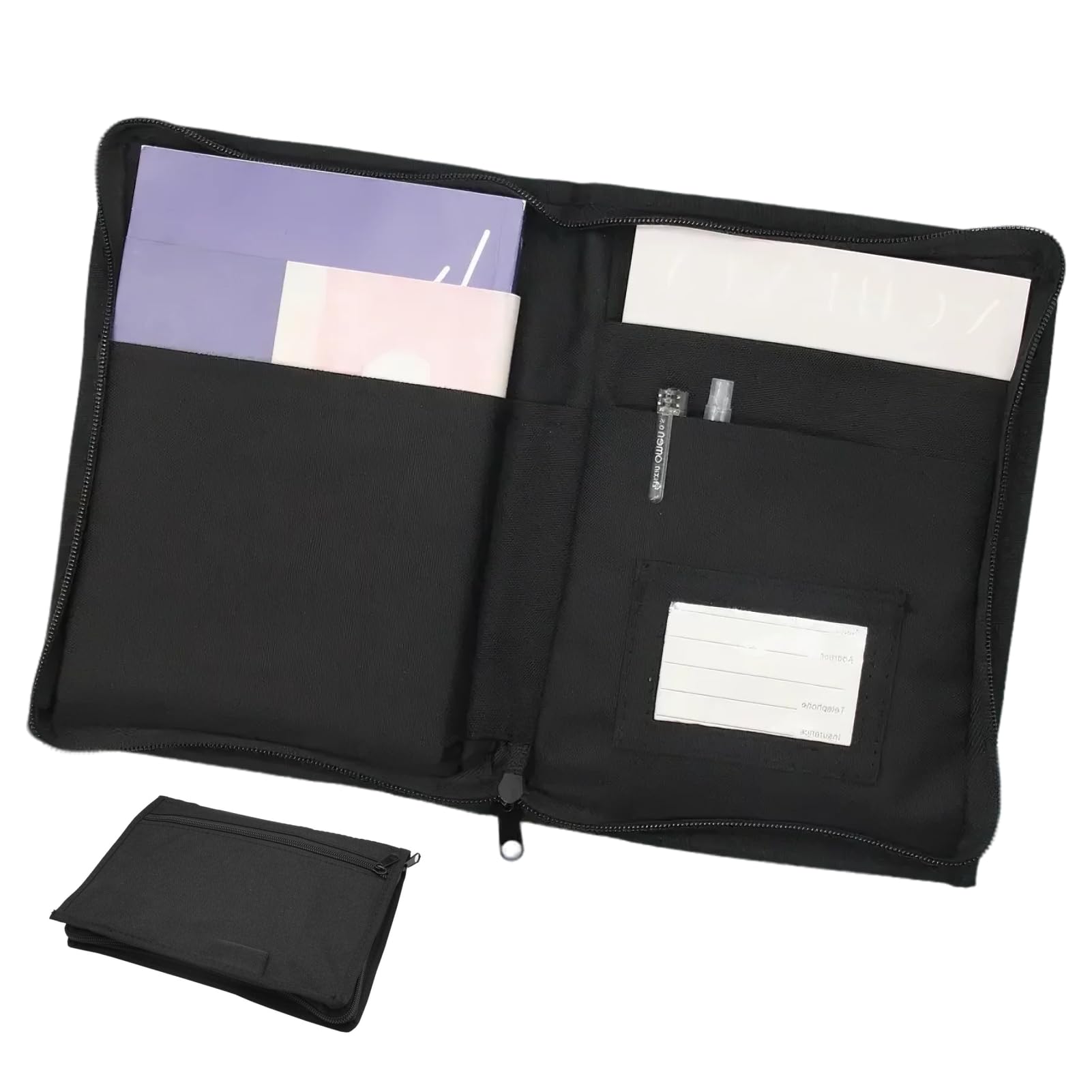 Carpeta de Coche Organizador de Guantera A5, Porta Documentos Coche con Cremallera, Portadocumentos A5 con Múltiples Compartimentos para Papeles del Vehículo